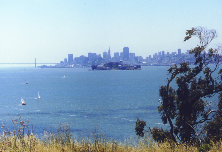 San Francisco and Alcatraz Island as seen from Angel Island - June 2000